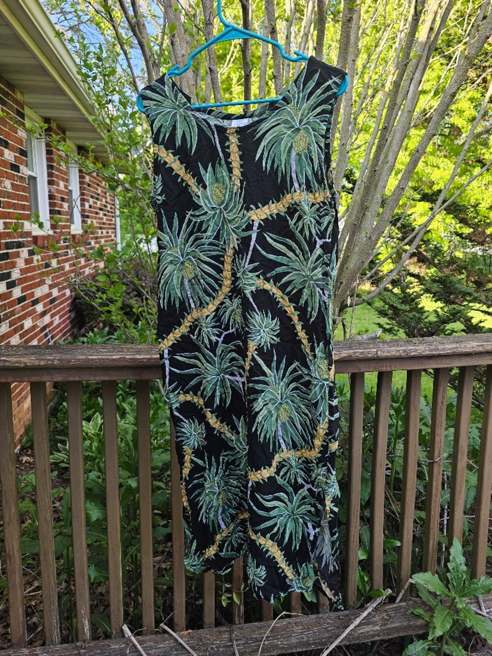 Island Planet Tropical Palm Tree Maxi Dress Size XL